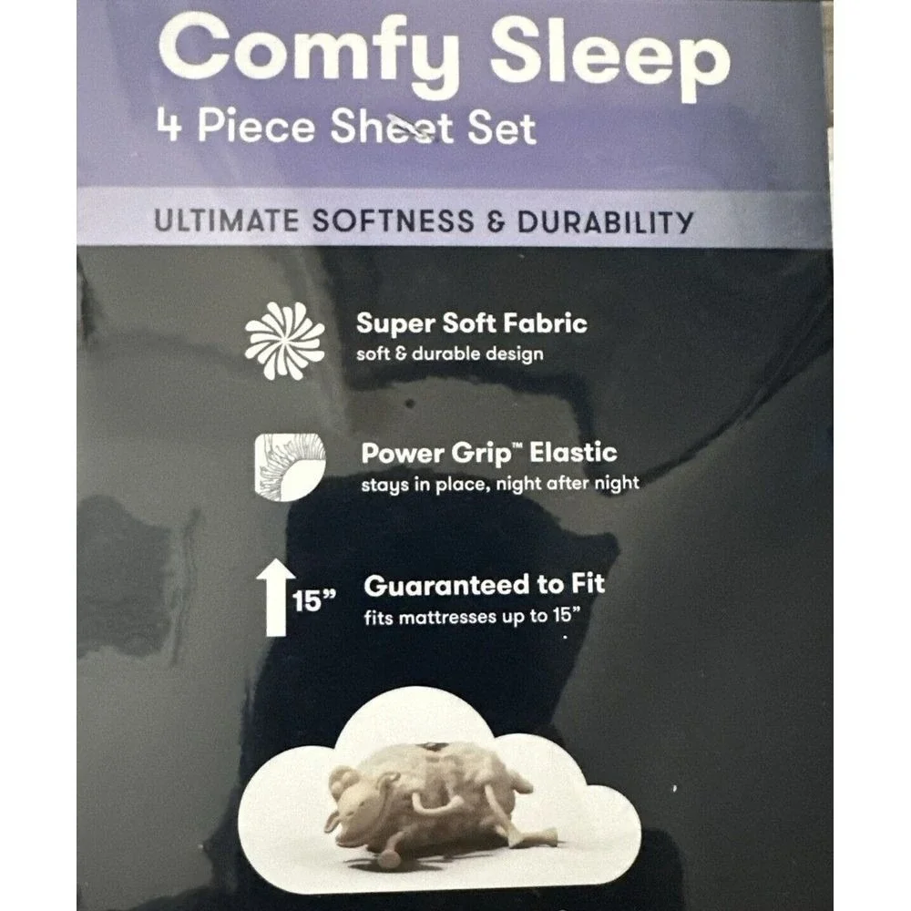 Serta Rest Comfy Sleep 4-PC Sheet Set: 1 Twin Flat 1 Twin Fitted 2 Pillowcases